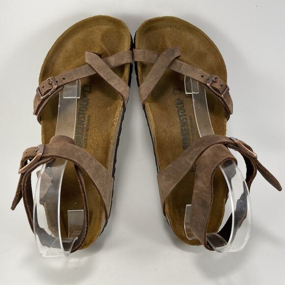 Birkenstock Yara Ankle Strap Sandals Womens Size 40 US Size 9-9.5 Tan Birkibuc - Picture 5 of 9